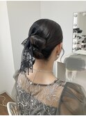 リボン風シニヨン