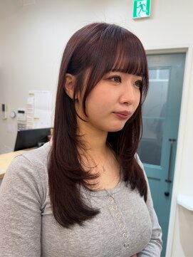 ヒョンミョン ライズバイレボ 柏西口店(hyon myon/RISEbyREVO) レイヤーカット/顔周りカット/ボルドーカラー