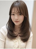 ロングレイヤー顔まわりカットアッシュグレージハイレイヤー