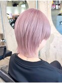 スモーキーピンク/原宿ブリーチ/ダブルカラー/レイヤーカット