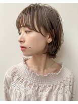 ブルートマト(BLUE TOMATO)&nbsp;透明感ミルクティーベージュショートボブ◎透明感カラー