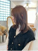 倉敷レイヤーカット20代30代ブリーチなし透明感カラーオリーブ