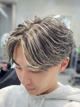 男のこなれ感を格上げ】立体感と束感を生み出すコントラストハイライト！[広島駅/men's/メンズカラー]