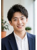 ビジネスショートツイストスパイラルパーマシャドウパーマ