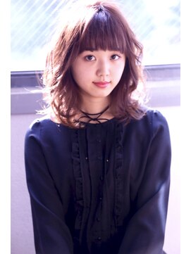 ヘア アンドメイク キヨシ(Hair and Make kiyoshi) kiyoshi/フェミニン ＊可愛い眉上バング　セミディピンク＊