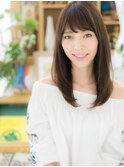 しっとり斜めバング小顔黒髪エアストレートa志木20代30代40代
