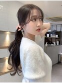 小顔に見えるくびれヘア レイヤーカット 透明感カラー KAKO