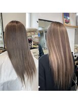 レニア オオサカ(ReniA osaka)&nbsp;2色のエクステを使用した外国人風ハイライトヘアー