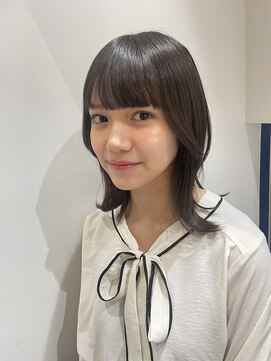 ウクラ バイ レシッド 池袋(uchla by rcid) 韓国くびれヘアくびレイヤー外ハネワンカールダークアッシュ前髪