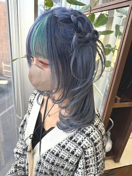 イーストハムヘッドショップ(EAST HAM head shop) デザインカラー/ターコイズ/サファイヤブルー