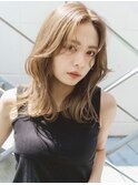 大人かわいい前髪セシルカットココアブラウンフリンジウェーブ