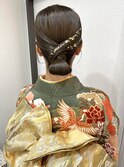 結婚式お呼ばれ★振り袖着付けヘアセット タイトアップ 金箔