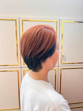 エイムコーゾー美容室(AiM KOZO) インナーカラーオレンジ×グリーン/加藤大樹