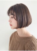 柔らかサンドベージュ×顎ラインボブ１【髪質改善　梅田美容室】