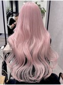 ピンク/ブリーチ/フェミニンロング/似合わせカット