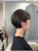 ミニボブ ショートボブ 白髪ぼかしハイライト