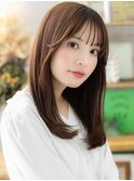 ピンクブラウン艶カラー小顔エアストレートh3大宮20代30代40代