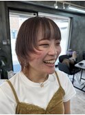 インナーカラー×ミルクティーベージュ