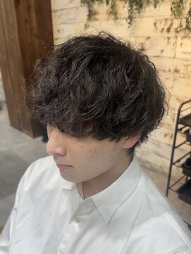 グランデュール 静岡駅前店(GRANDEUR) 波打ちスパイラルパーマシャドウパーマ メンズマッシュウルフ