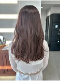 ブリーチなし透明感ロングレイヤーブラウンカラー夏カラー