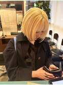 ブロンドデザインボブ/ブリーチリタッチのみ