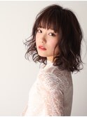 【ruf  hair design】ミディアムウェーブスタイル