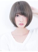 大人かわいい小顔ひし形前下がりショートボブ☆ブリーチWカラー