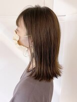 アイティーバイアルバム 松戸店(IT by ALBUM) 切りっぱなしセミディ_アースカラーくびれヘアツートン_ba362152