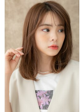 モッズヘア 越谷(mod's hair) ミルクティーカラーくせ毛風小顔セミディTb3越谷20代30代40代