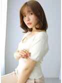 シースルーバング×内巻ボブ