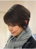 30代40代 大人ショート 丸みショート 艶感 ダークカラー