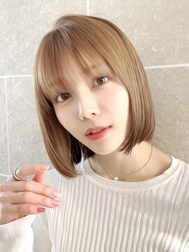 サンド ミュウ 横浜店(sand mieu) ボブディオリーブベージュ髪質改善縮毛矯正フェイスレイヤー