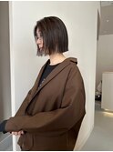 切りっぱなしボブ顎ラインボブぱっつんボブ