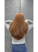 レイヤーカットオレンジベージュカラー