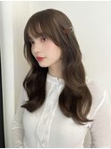 レイヤーカット/巻き髪ヘア/マロンベージュ/ベージュカラー