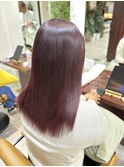 美髪縮毛矯正、ボルドーカラー【千葉】