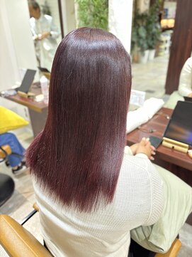 フラット 千葉(Flat.) 美髪縮毛矯正、ボルドーカラー【千葉】