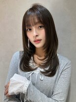 ロンド ルージュ 銀座店(Lond rouge)&nbsp;ミニウルフレイヤーカット顔周りカット前髪カット韓国ロング銀座