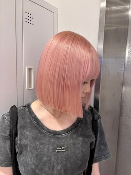 ベレーザ 渋谷(BELEZA) 15432ブリーチ＆ダブルカラーベビーピンクホワイトピンクボブ