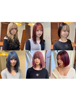 【大宮駅徒歩3分】ケアブリーチ/ブリーチなしダブルカラー/インナーカラー*ダメージ毛でも計算されたツヤ髪