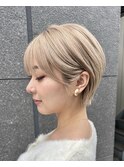 大人かわいい小顔ショートショートヘア30代40代50代白髪ぼかし
