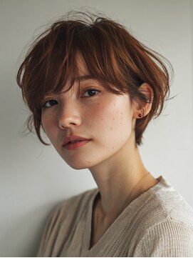 ロディーナ 大口 新子安(rodina) 着物ヘア/ダークアッシュ/ミディアムレイヤーカット/大口子安