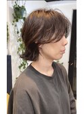 大人ボブ ナチュラルパーマ グレージュ