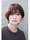 レイヤーショートシースルーバングナチュラル愛されショート