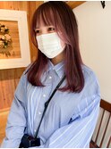 小顔前髪顔周りレイヤー×インナーカラー デザインカラー 