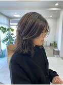 ブリーチなし/透明感カラー/前髪カット/オリーブグレージュ