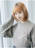 ボブウルフイメチェンハッシュカットレッドブラウンフルバング