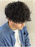波巻きスパイラルパーマメンズマッシュメンズパーマメンズサロン