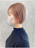 ショートボブピンクベージュ_ラベンダーカラー_ba324863