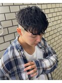 メンズショートパーマニュアンスパーマバーバースタイルYUKI